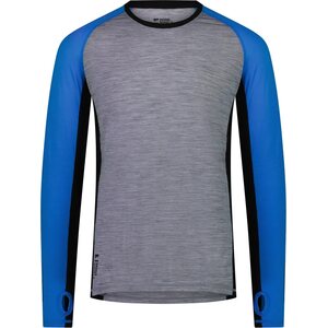Mons Royale Temple Merino Air-Con Long Sleeve Mens, Blue Gravel, XXL
