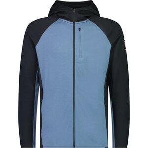 Mons Royale Approach Merino Gridlock Hood Mens, Blue Slate / Black, XL
