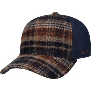 Stetson Trucker Cap Wool Check, Navy/Beige/Burned Orange, One Size