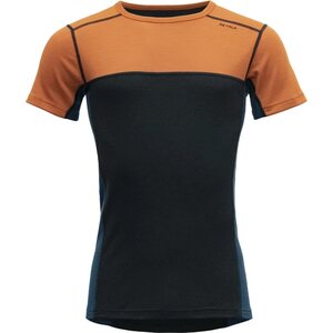 Devold Lauparen Merino 190 Base Shirt Mens, Flame/Ink/Flood, S