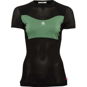 Aclima WoolNet Light T-shirt Womens, Jet Black / Dark Ivy, L
