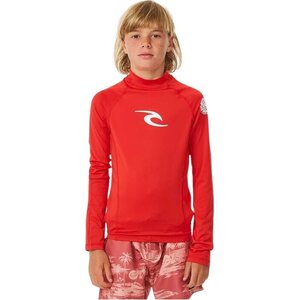 Rip Curl Brand Wave UPF Long Sleeve Boy, Red, 1-2