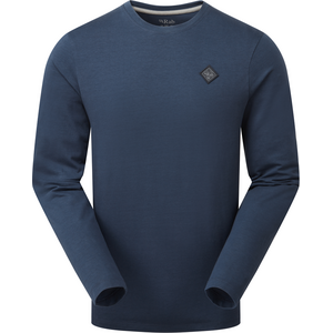 Rab Basecamp Logo Badge Long Sleeve Tee Mens, Tempest Blue, S