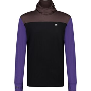 Mons Royale Yotei Powder Hood Longsleeve Mens, Violet / Cedar / Black, XL