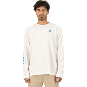 Mons Royale Yonder Merino Organic Cotton LS Mens, Vintage White (SS25), XL