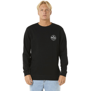 Rip Curl Stapler Crew Mens, Black, M