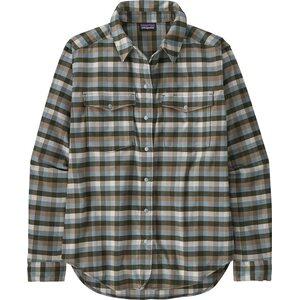 Patagonia Canyonite Flannel Shirt Womens, Camp Out: Pine Needle Green, L