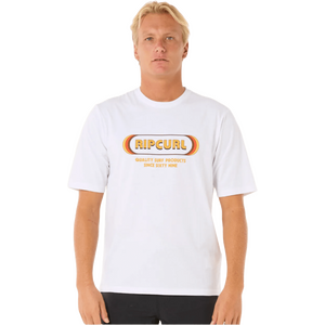 Rip Curl Icons Of Surf Short Sleeve UV Tee Mens, White, S