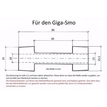 Smo-King Grill adapter, 25mm Giga-Smo