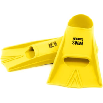 BornToSwim Child Silicone Swim Fins, Yellow, 27-29