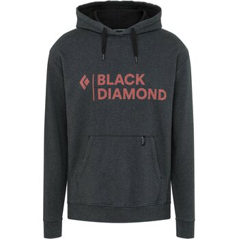 Black Diamond Stacked Logo Hoody Mens, Black Heather, XL