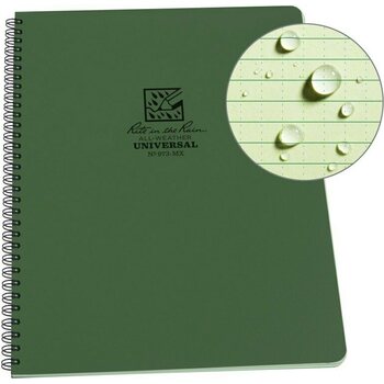 Rite in the Rain Side Spiral Notebook 8.5" x 11", Green