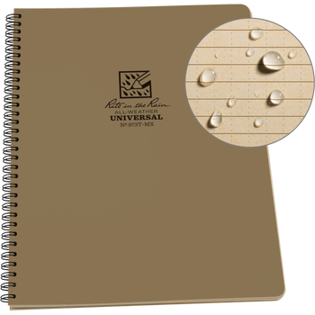 Rite in the Rain Side Spiral Notebook 8.5" x 11", Tan