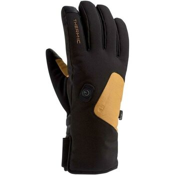 Therm-ic Power Gloves Ski Light, Black/Camel, 9.5