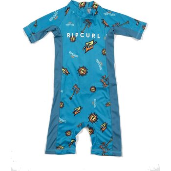 Rip Curl Groms Short Sleeve UV Springsuit, Blue, 4