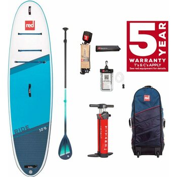 Red Paddle Co Ride 10'6" x 32" package, Blue/White | with Cruiser Tough Paddle