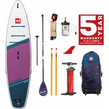 Red Paddle Co Sport 11'3" x 32" csomag, Special Edition - Purple | w/ Hybrid Tough Paddle