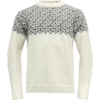 Devold Bjørnøya Sweater Crew Neck, Offwhite / Ink, XXL