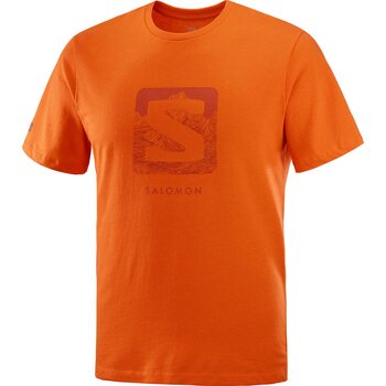 Salomon Outlife Logo Tee Mens, Red Orange, XL