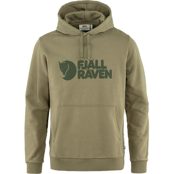 Fjällräven Logo Hoodie Mens, Light Olive (622), L