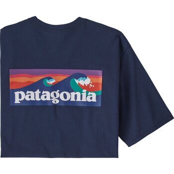 Patagonia Boardshort Logo Pocket Responsibili-Tee Mens, Stone Blue, S