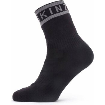 Sealskinz Waterproof Warm Weather Ankle Length Sock with Hydrostop, Black/Grey, XL (EU 47-49)