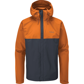 RAB Downpour Eco Waterproof Jacket Mens, Marmalade/Beluga, M