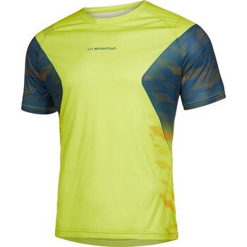 La Sportiva Pacer T-Shirt Mens, Lime Punch / Storm Blue, L