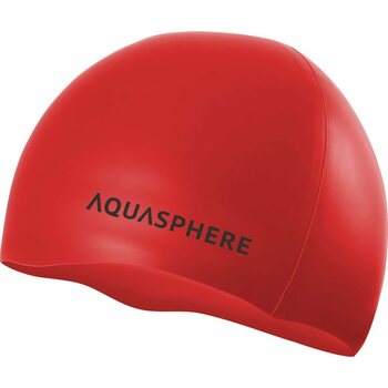 Aquasphere Plain Silicone Cap, Red / Black