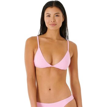 Rip Curl Premium Surf Banded Fixed Triangle Bikini Top, Light Pink, S