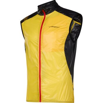 La Sportiva Blizzard Windbreaker Vest Mens, Yellow / Black, S