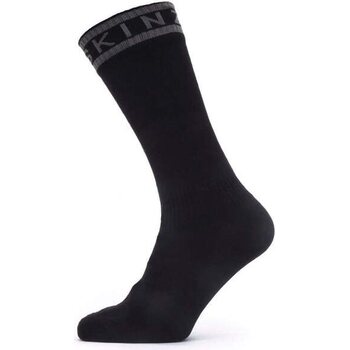 Sealskinz Scoulton Waterproof Warm Weather Mid Length Sock with Hydrostop, Black / Dark Grey, XL