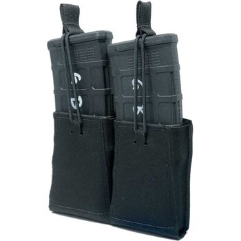 GBRS Group Double Rifle Magazine Pouch - Bungee Retention, Black, 5.56