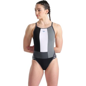 Arena Icons Swimsuit Super Fly Back Panel Womens, Black / Asphalt / Ardesia, 34