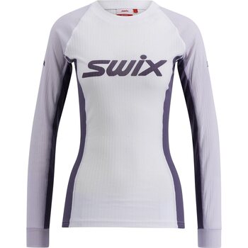 Swix RaceX Classic Long Sleeve Womens, Bright White / Dusty Purple, S