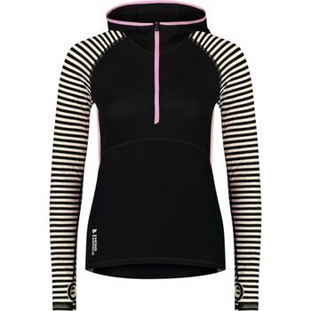 Mons Royale Bella Merino Air-Con Hood Womens, Pink Stripe, S