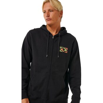 Rip Curl Tradition Zip Through Hood Mens, Washed Black, S