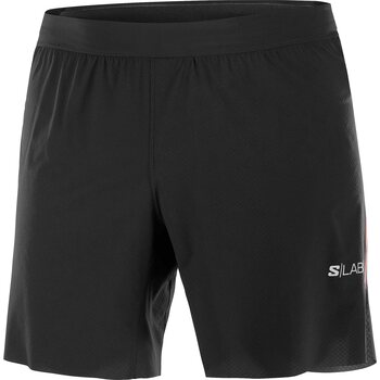 Salomon S/Lab Speed SPL Shorts 7" Mens, Deep Black / Fiery Red, S