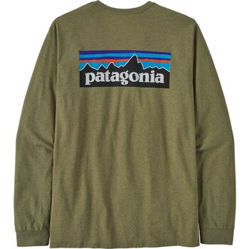 Patagonia Long-Sleeved P-6 Logo Responsibili-Tee Mens, Buckhorn Green, S