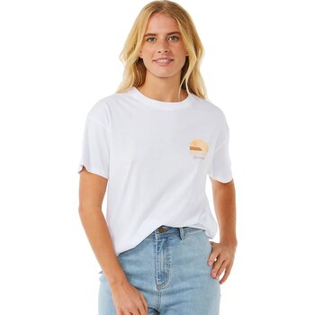 Rip Curl Line Up Relaxed Tee Womens, White, L