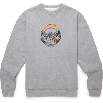 Cotopaxi Traveling Llama Organic Crew Sweatshirt Mens, Heather Grey, L