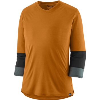 Patagonia Merino 3/4 Sleeve Bike Jersey Womens, Golden Caramel, L