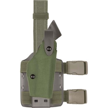 Safariland Model 6004 USN SLS Low Signature Tactical holster with Leg Shroud, Ranger Green, Glock 17, Right