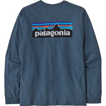 Patagonia Long-Sleeved P-6 Logo Responsibili-Tee Mens, Utility Blue, M