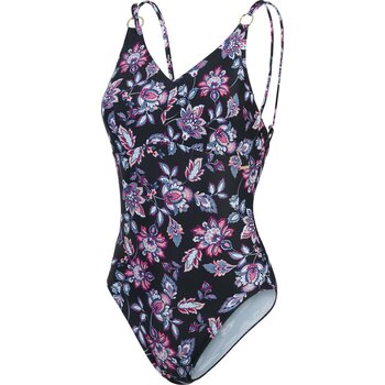 Speedo Shaping Printed Strappy 1 Piece Womens, Black, Magenta Haze, Washed Blue, 36 (EUR 40)