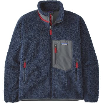 Patagonia Classic Retro-X Fleece Jacket Mens, New Navy w/Wax Red, S