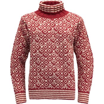 Devold Svalbard Wool High Neck, Hindberry/Offwhite, XL