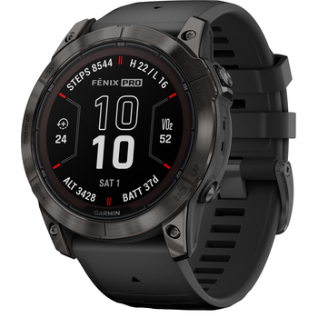 Garmin Fenix 7X Pro Sapphire Solar (Demo), Carbon Gray Ti w/ Black Band