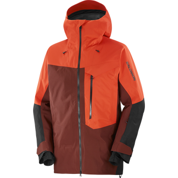 Salomon Moon Patrol Gore-Tex Jacket Mens, Tomato / Rum Raisin / Deep Black, S