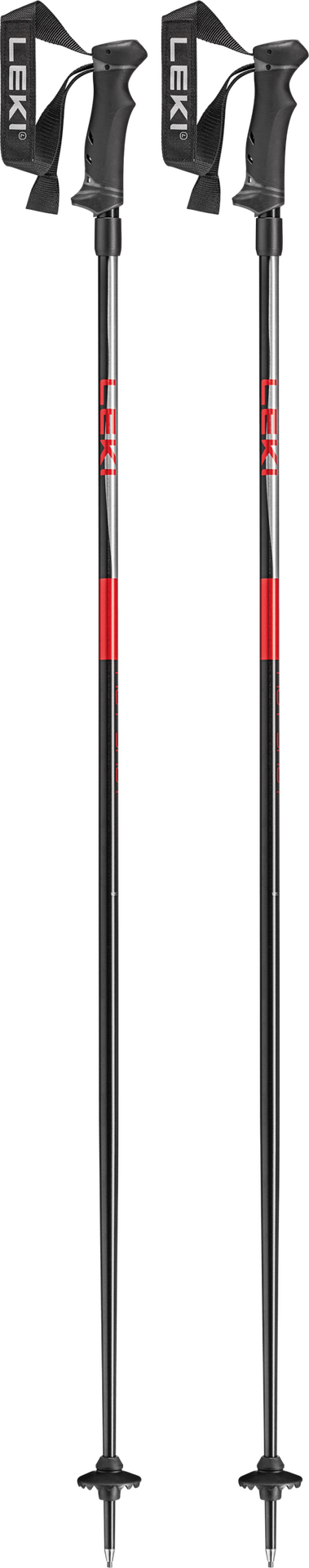 LEKI Hot Shot Eloxal Black - Anodized Gray - Bright Red